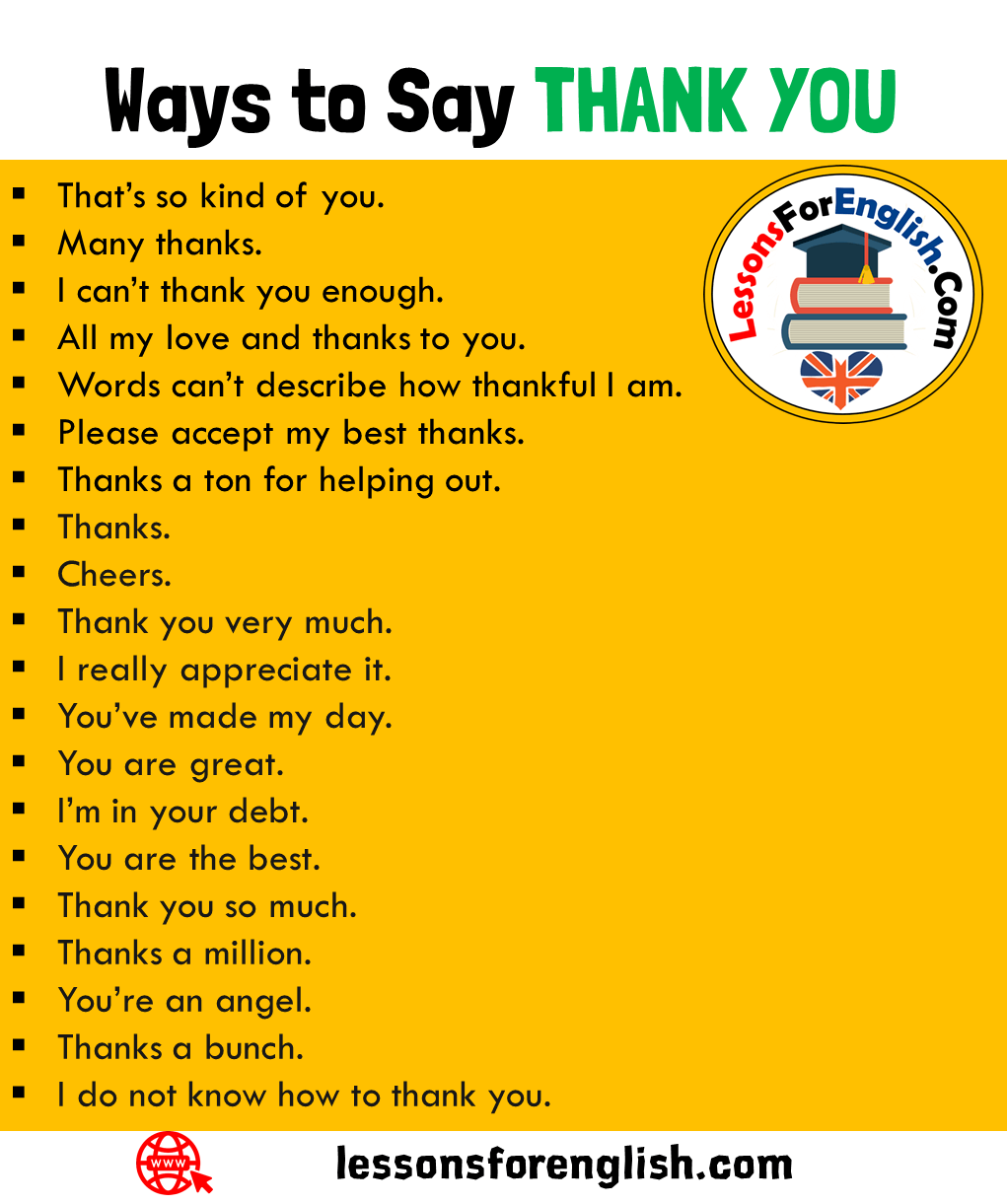 Other Ways To Say Thank You In A Letter