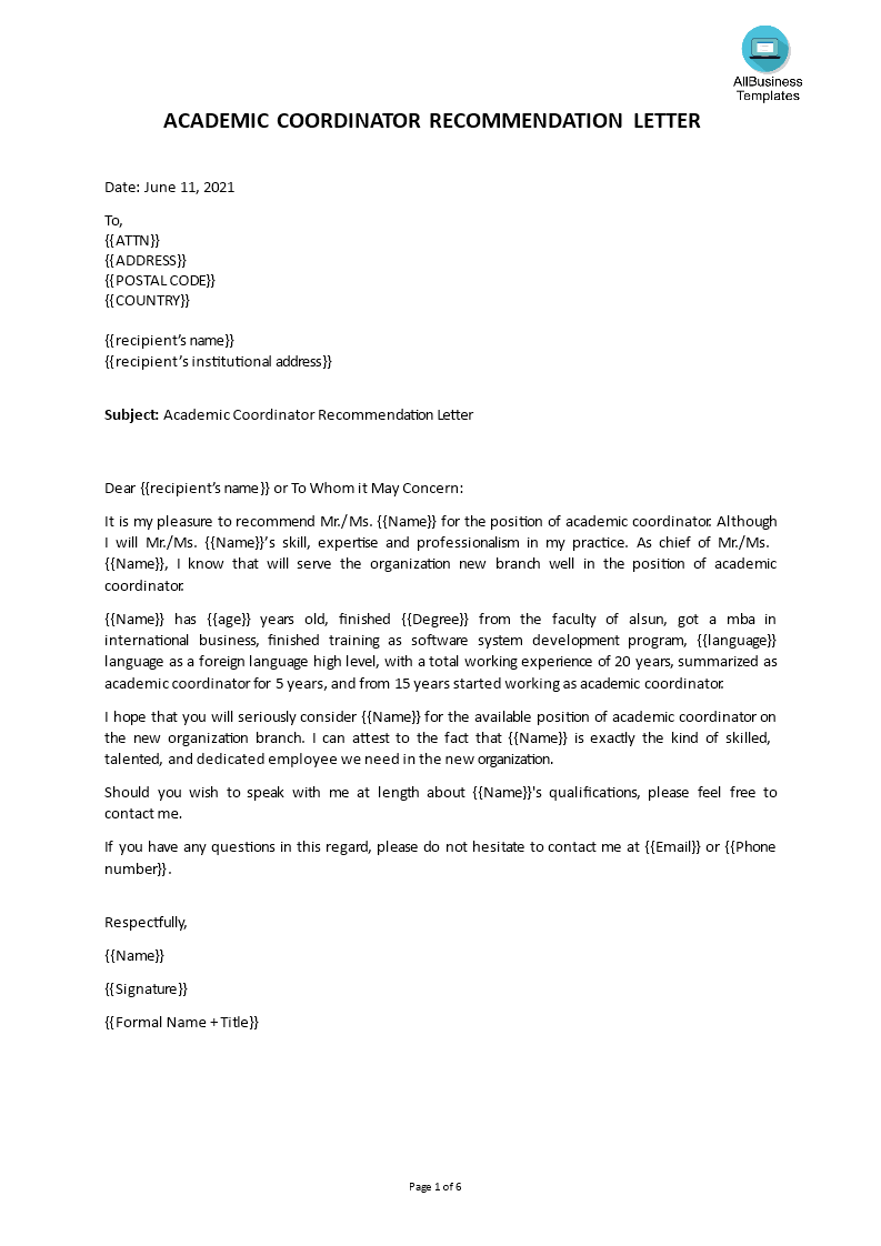 Sample Of Recommendation Letter For Graduate Student