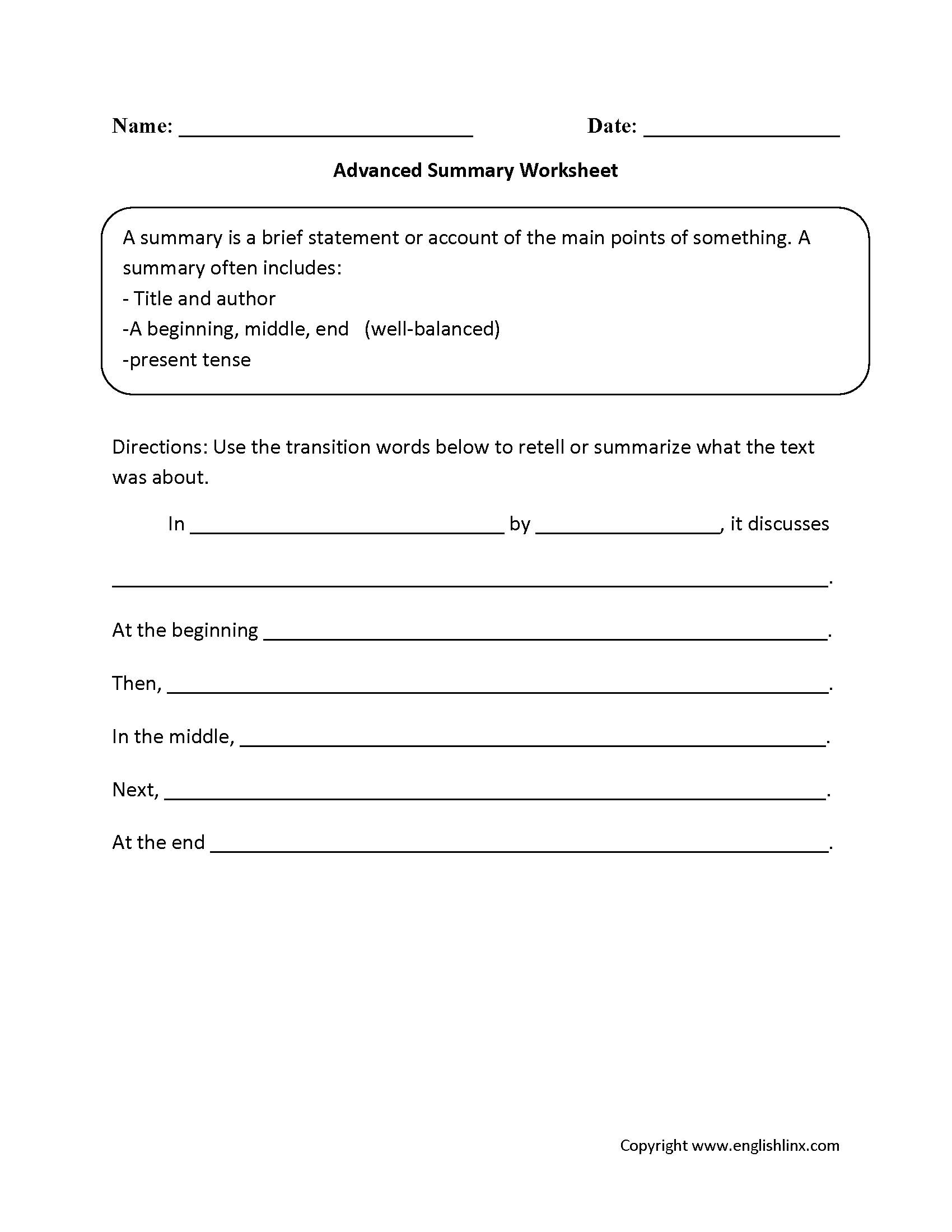 Beginning Middle And End Of A Story Worksheets
