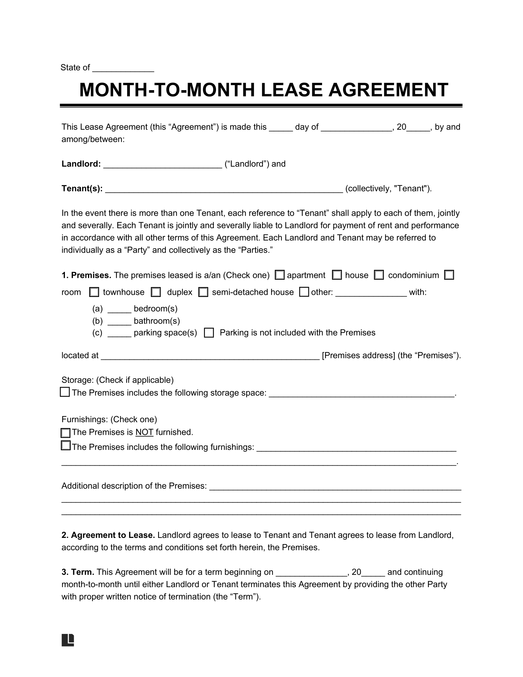 Fill In The Blank Lease