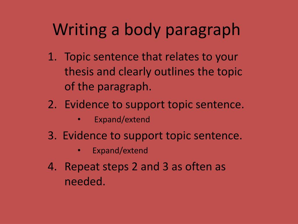 How To Write A Body Paragraph For An Argumentative Essay