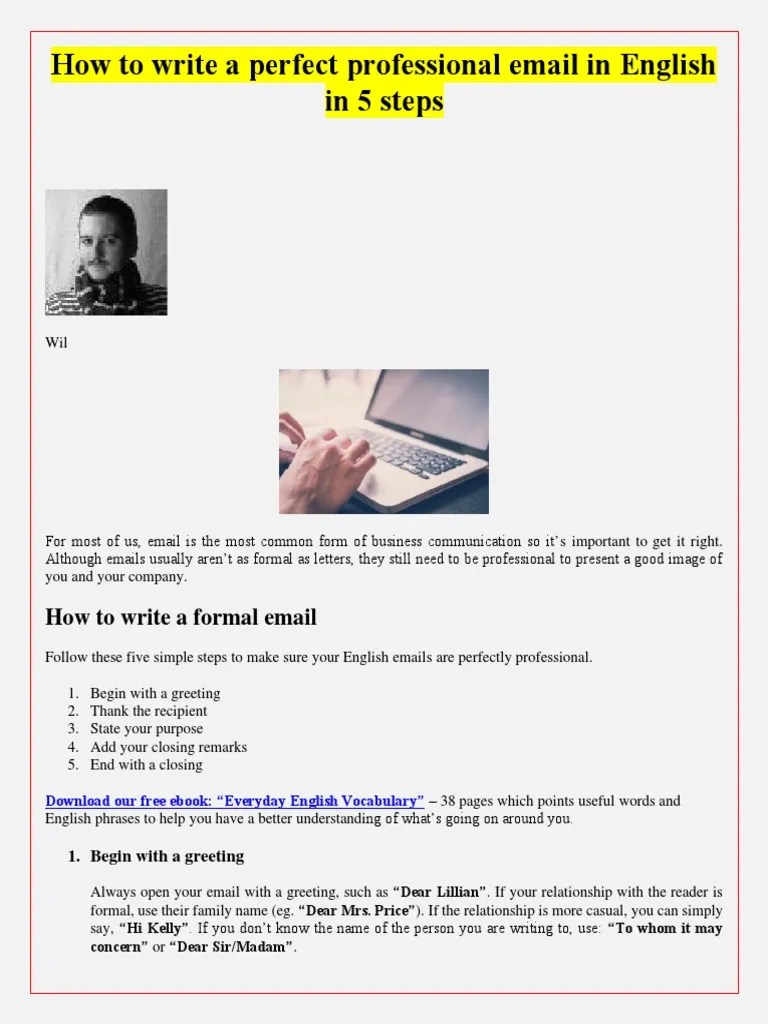 How Do You Begin A Formal Email
