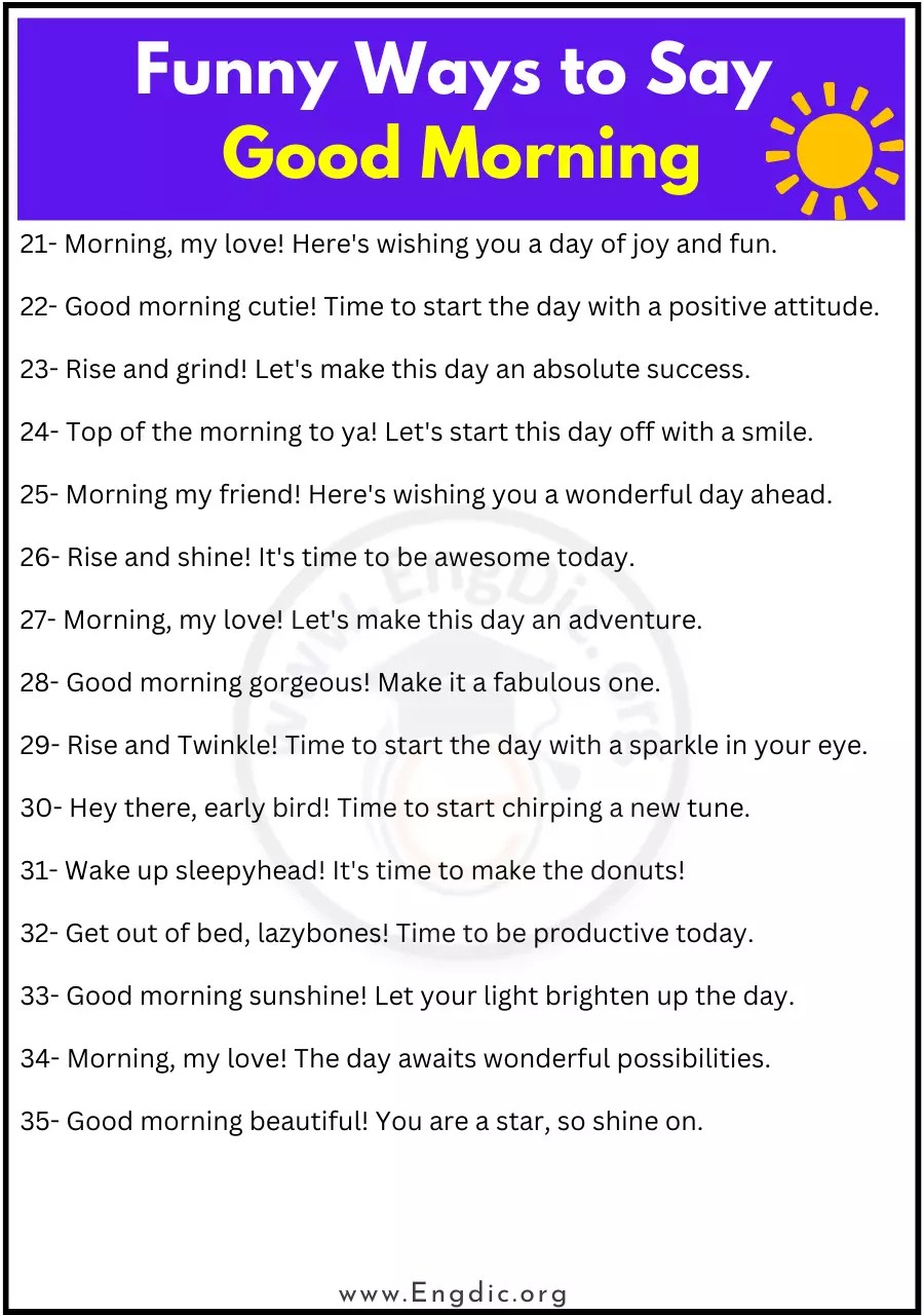 Different Ways To Say Good Morning Beautiful