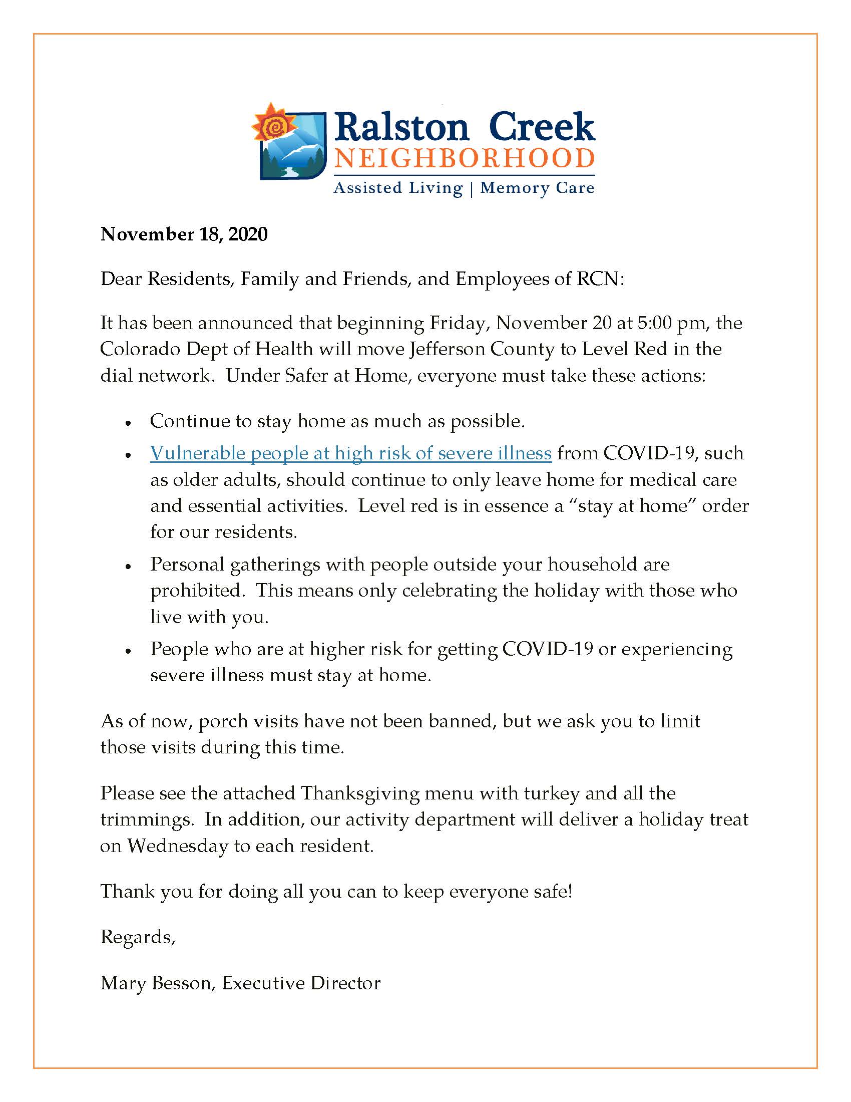 Thank You Letter To Employees For Thanksgiving