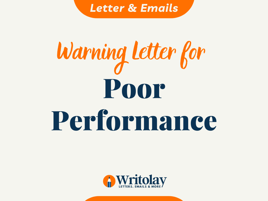Warning Letter To Employee On Poor Performance