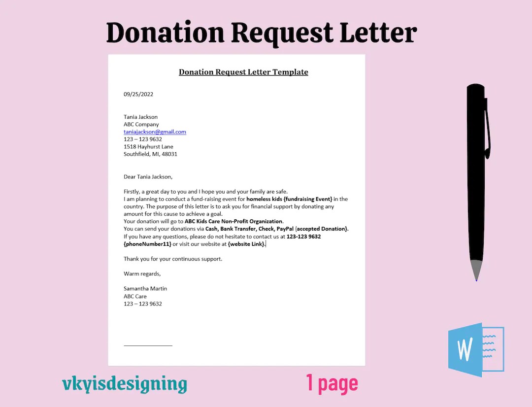 How To Write A Donation Request Letter