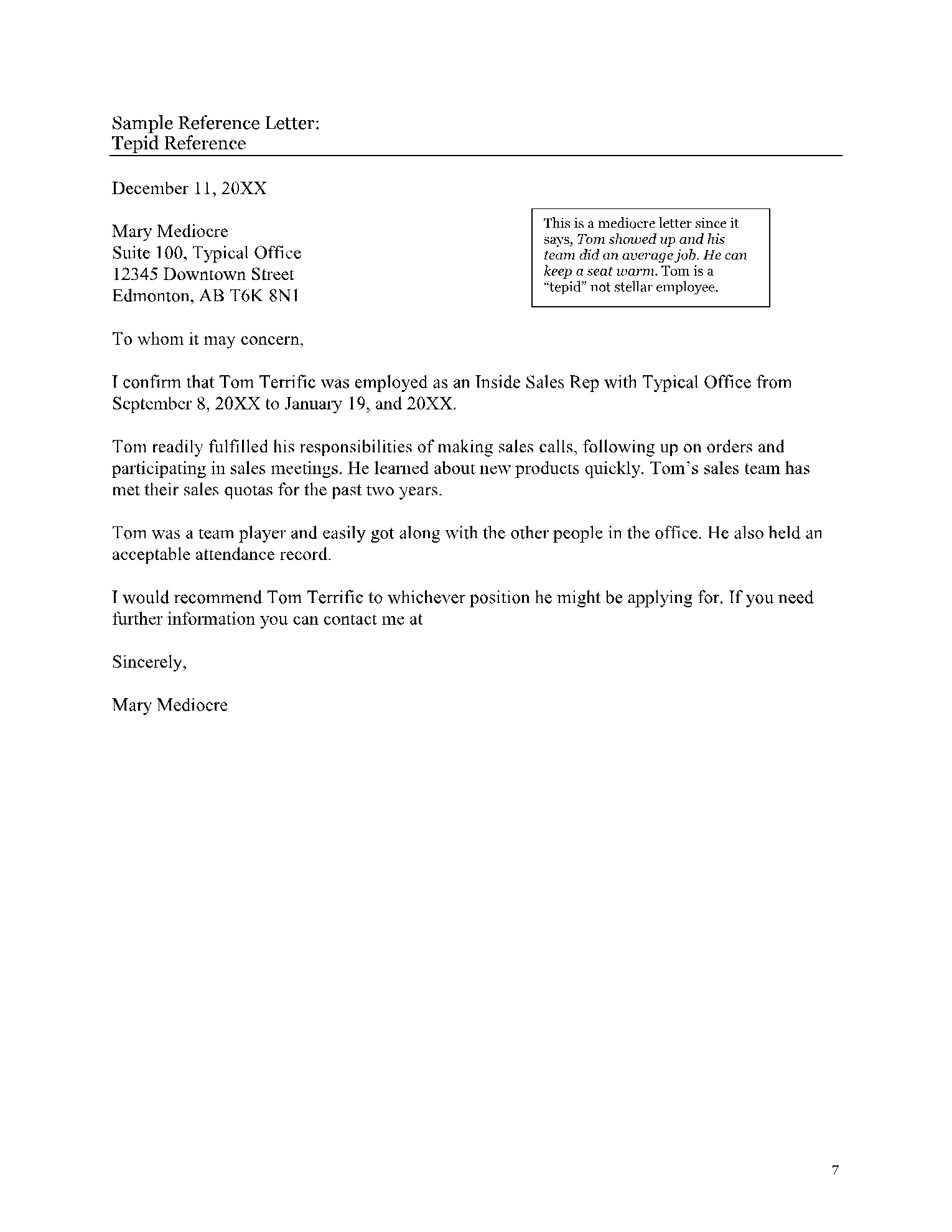 Job Recommendation Letter For Friend