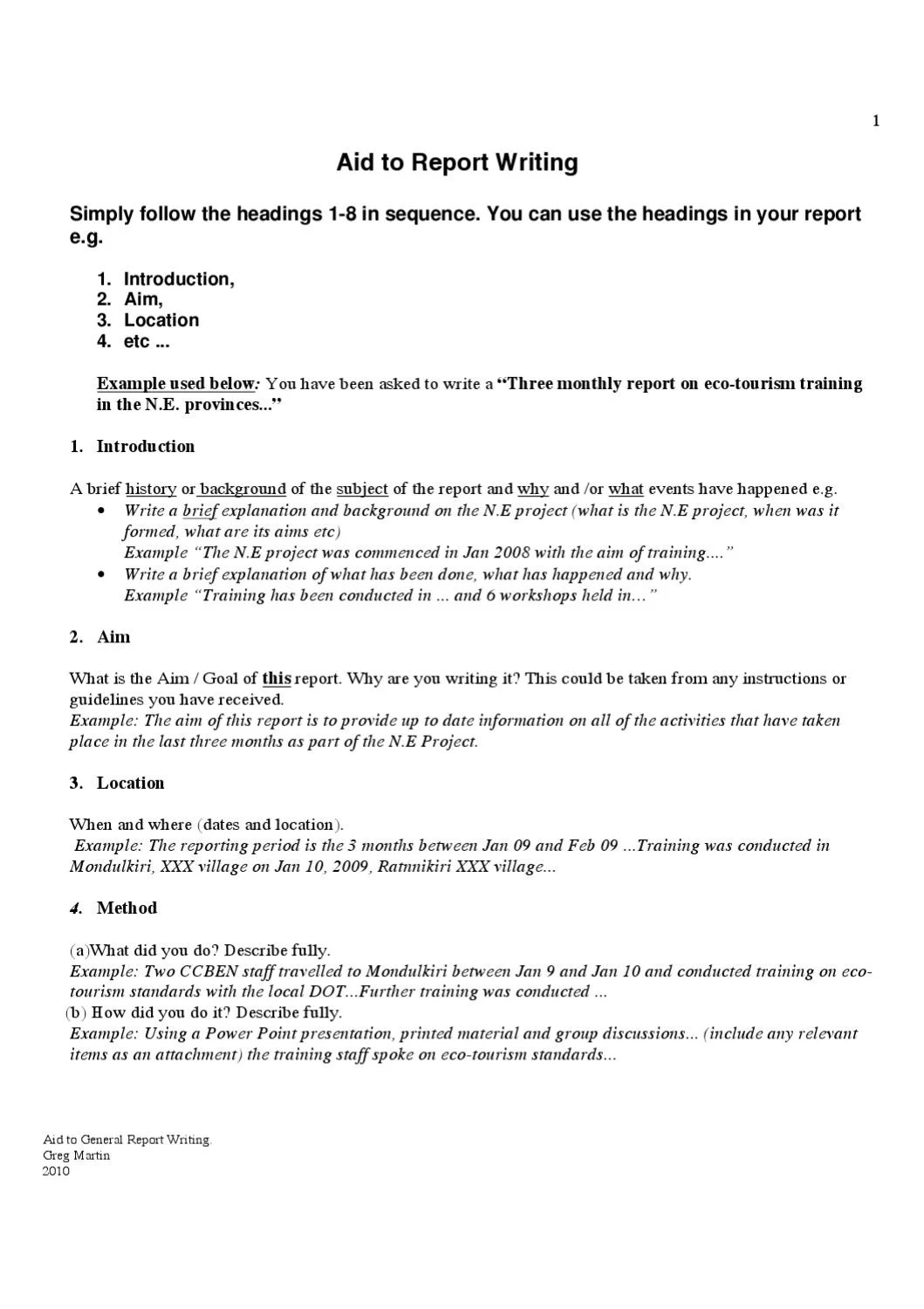 An Example Of Report Writing