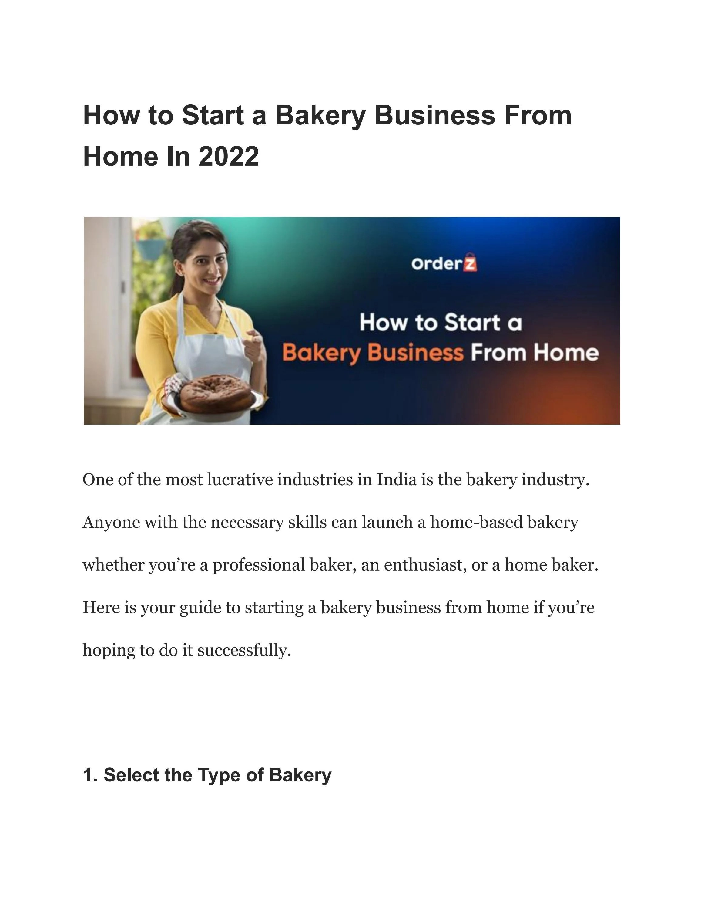 How To Start Bakery Business From Home
