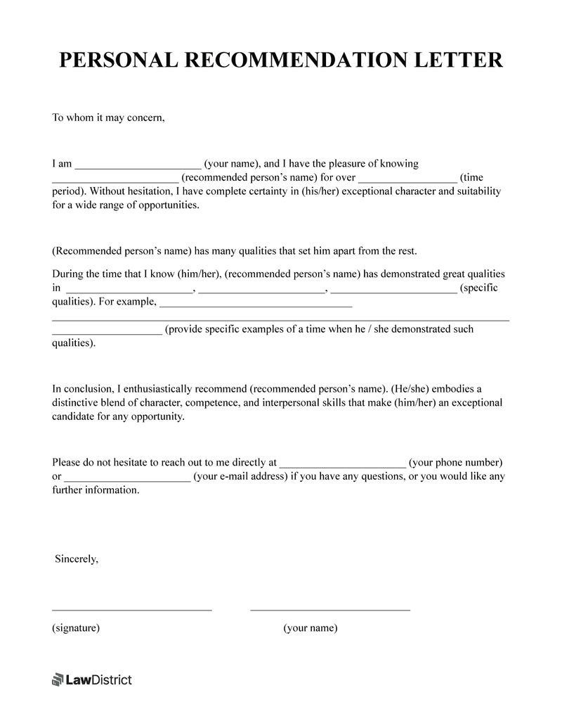 Letter Of Recommendation For Student Scholarship Template