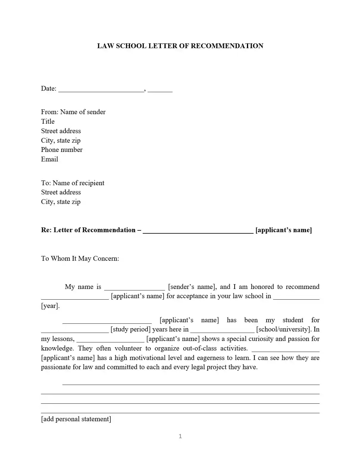 Sample Recommendation Letter For Graduate School Admission