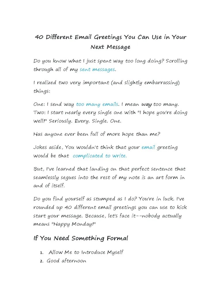 How To Start A Email Message