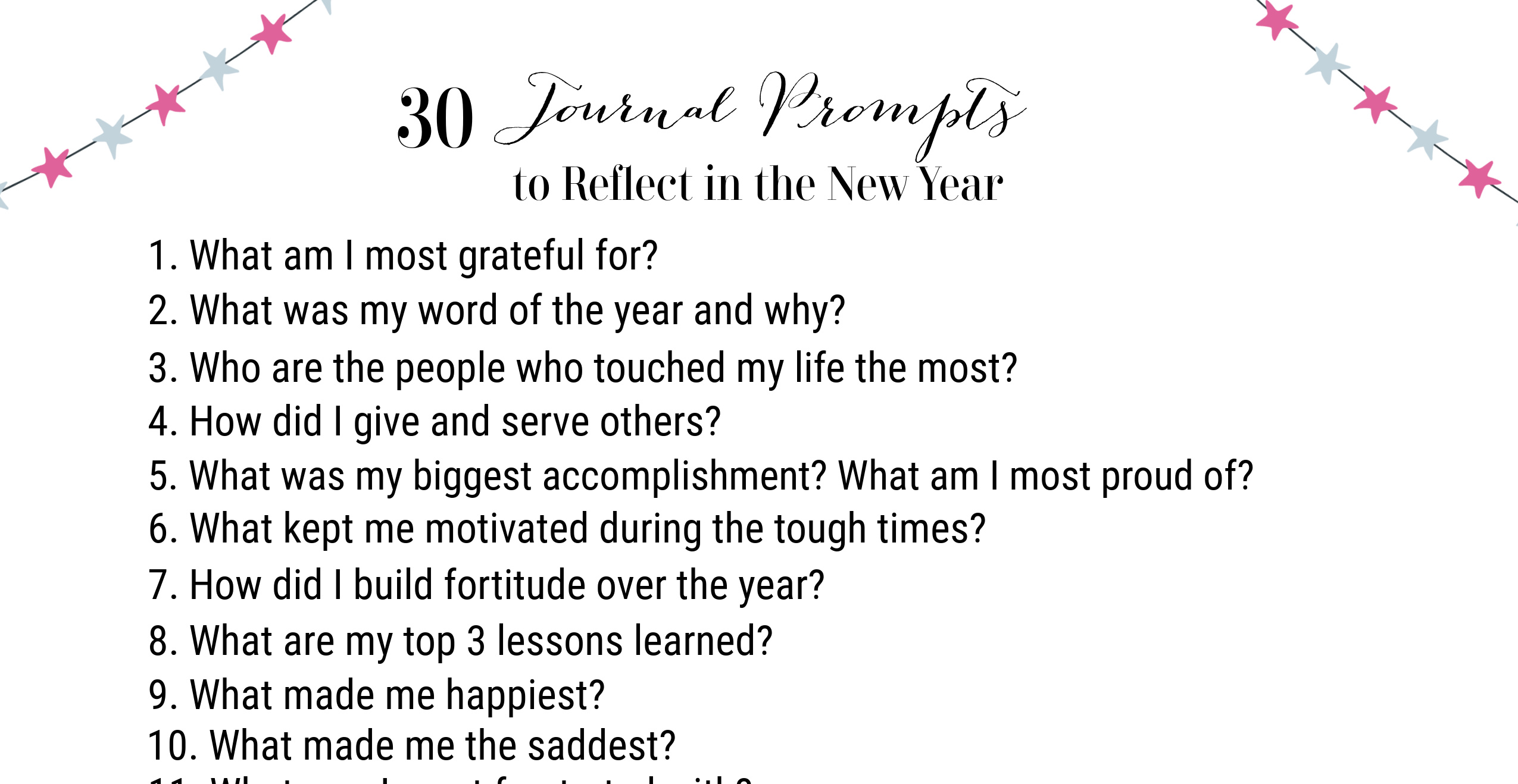 A Year Of Journal Prompts