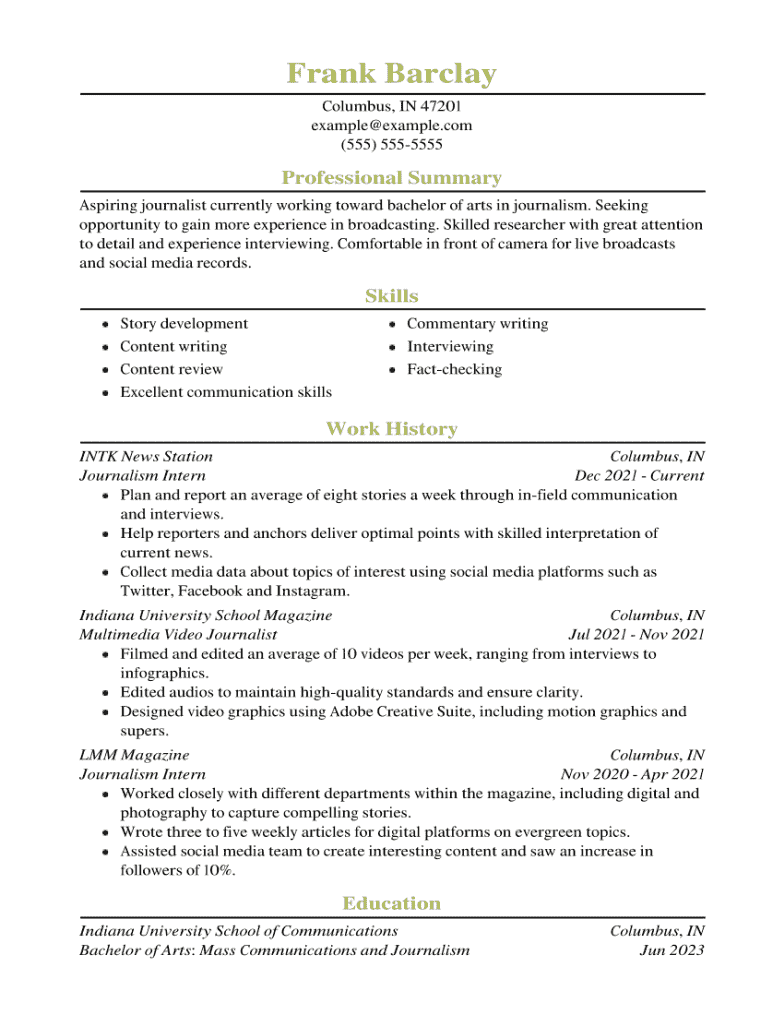 How To Write A Student Resume With No Work Experience
