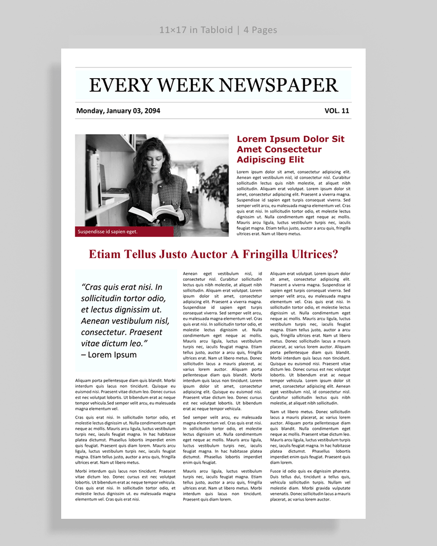 How To Write A Newspaper Article Template