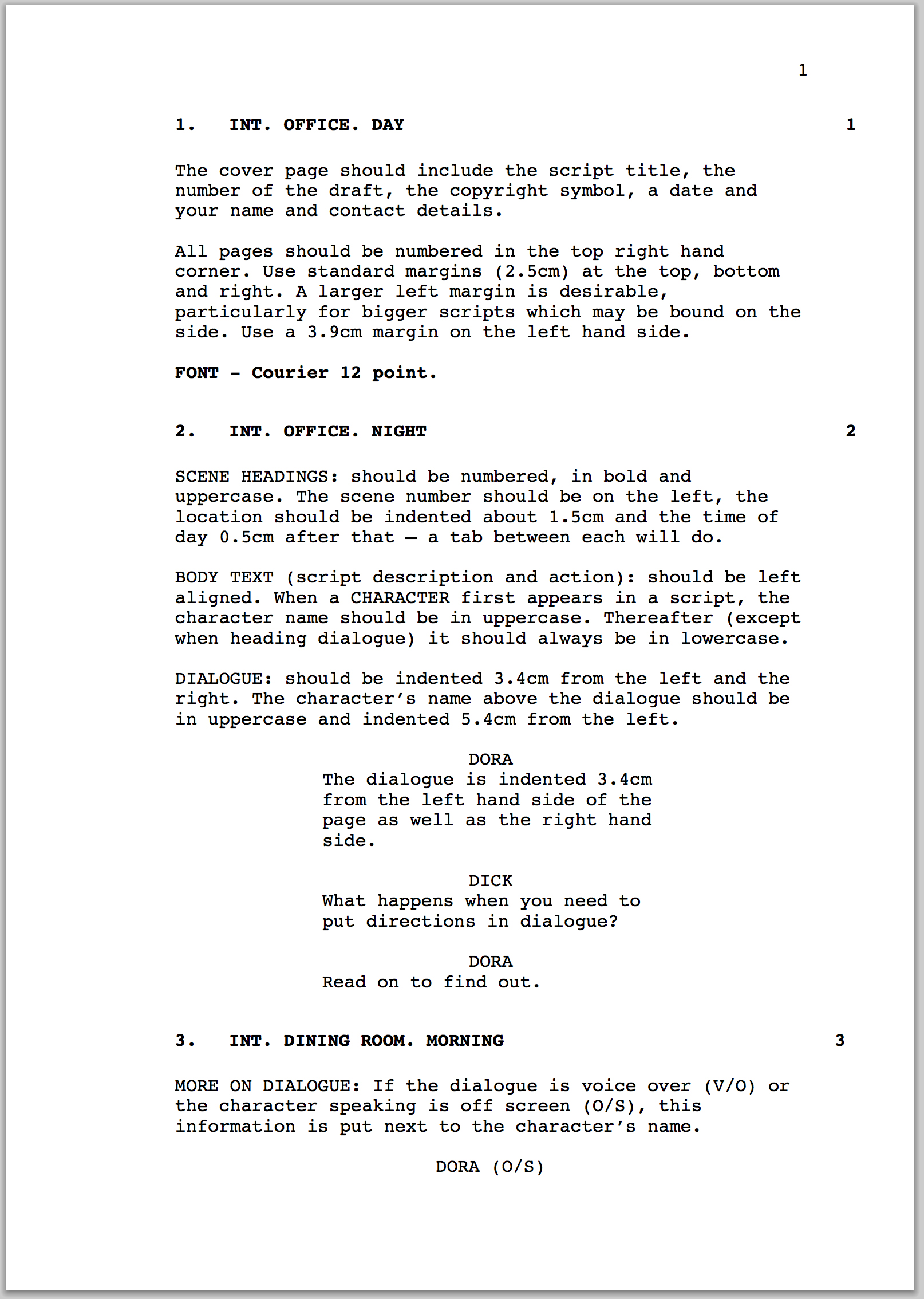 Script Writing Template For Word